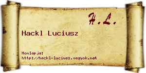Hackl Luciusz névjegykártya